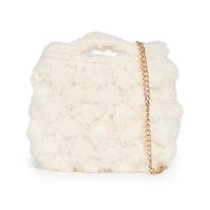 Caterina Bertini White Mohair Crossbody Bag  - NWT